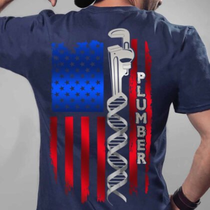 DNA Wrench Flag Plumber Apparel - USA Pride